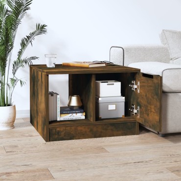 vidaXL Τραπεζάκι Σαλονιού Καπνιστή Δρυς 50x50x36cm Επεξεργασμένο Ξύλο 1 τεμ.