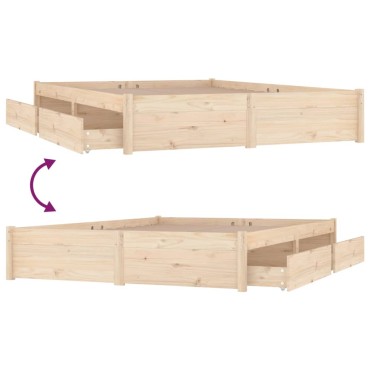 vidaXL Πλαίσιο Κρεβατιού Συρτάρια 180x200cm Super King Size 1 τεμ. - Διπλό