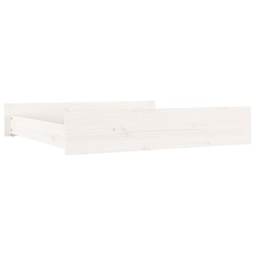 vidaXL Συρτάρια Κρεβατιού 2 τεμ. Λευκά από Μασίφ Ξύλο Πεύκου 95x93x18cm  - Μονό