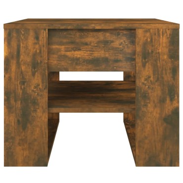 vidaXL Τραπεζάκι Σαλονιού Καπνιστή Δρυς 55,5x55x45cm Επεξεργ. Ξύλο 1 τεμ.