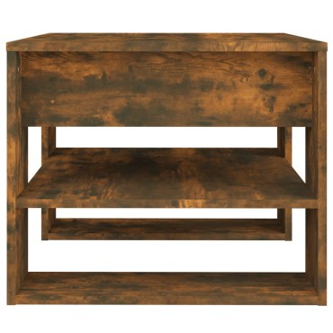 vidaXL Τραπεζάκι Σαλονιού Καπνιστή Δρυς 55,5x55x45cm Επεξεργ. Ξύλο 1 τεμ.