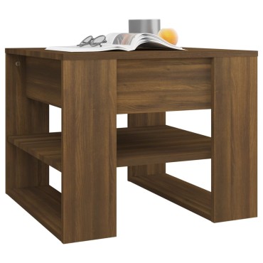 vidaXL Τραπεζάκι Σαλονιού Καφέ Δρυς 55,5x55x45cm Επεξεργασμένο Ξύλο 1 τεμ.