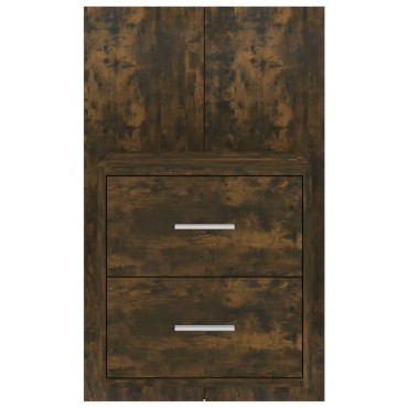 vidaXL Κομοδίνο Επιτοίχιο Καπνιστή Δρυς 48,5x32,5x80cm 1 τεμ.