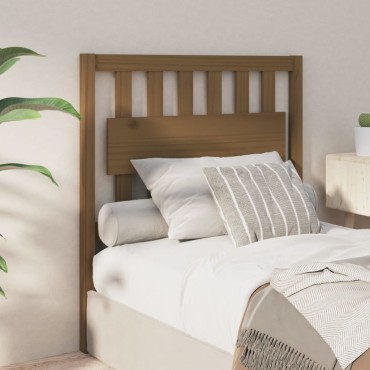 vidaXL Κεφαλάρι Κρεβατιού Μελί 95,5x4x100cm από Μασίφ Ξύλο Πεύκου 1 τεμ.