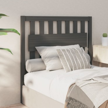 vidaXL Κεφαλάρι Κρεβατιού Γκρι 105,5x4x100cm Μασίφ Ξύλο Πεύκου 1 τεμ.