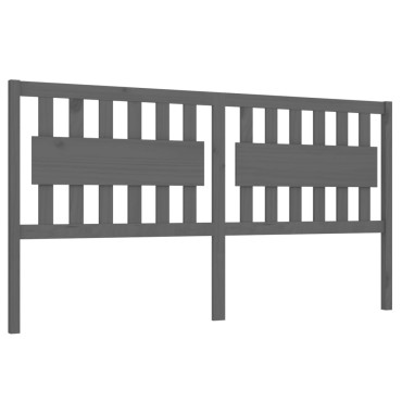 vidaXL Κεφαλάρι Κρεβατιού Γκρι 185,5x4x100cm από Μασίφ Ξύλο Πεύκου 1 τεμ.