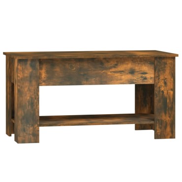 vidaXL Τραπεζάκι Σαλονιού Καπνιστή Δρυς 101x49x52cm Επεξεργ. Ξύλο 1 τεμ.