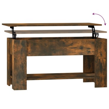 vidaXL Τραπεζάκι Σαλονιού Καπνιστή Δρυς 101x49x52cm Επεξεργ. Ξύλο 1 τεμ.