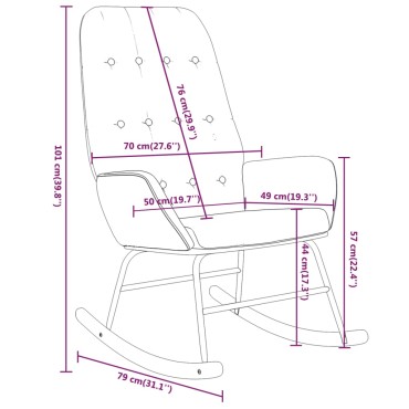 vidaXL Κουνιστή Πολυθρόνα Μπλε Υφασμάτινη 70x79x101cm 1 τεμ.