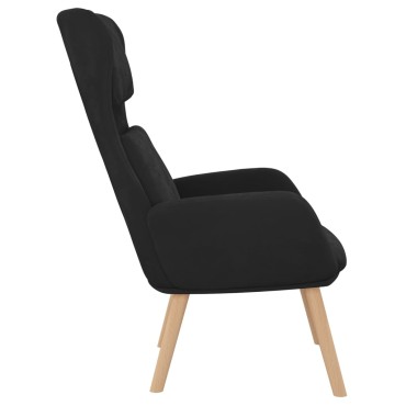 vidaXL Πολυθρόνα Relax Μαύρη Βελούδινη 70x77x98cm 1 τεμ.