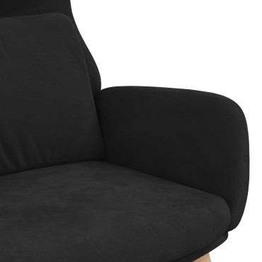 vidaXL Πολυθρόνα Relax Μαύρη Βελούδινη 70x77x98cm 1 τεμ.