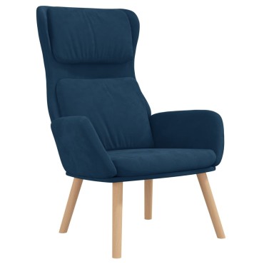 vidaXL Πολυθρόνα Relax Μπλε Βελούδινη 70x77x98cm 1 τεμ.