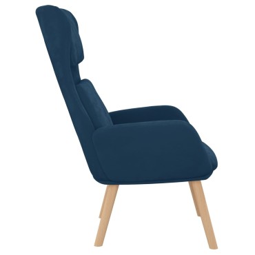 vidaXL Πολυθρόνα Relax Μπλε Βελούδινη 70x77x98cm 1 τεμ.