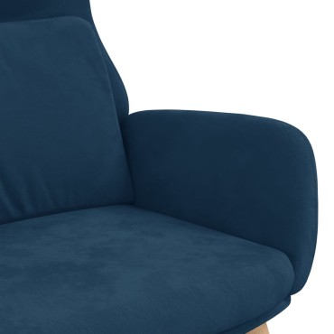 vidaXL Πολυθρόνα Relax Μπλε Βελούδινη 70x77x98cm 1 τεμ.