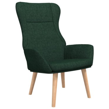 vidaXL Πολυθρόνα Relax Σκούρο Πράσινο Υφασμάτινη 70x77x94cm 1 τεμ.
