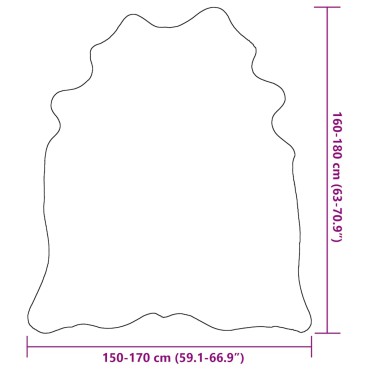 vidaXL Χαλί Μαύρο 150x170cm από Γνήσιο Δέρμα Αγελάδας