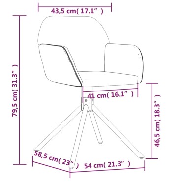 vidaXL Καρέκλες Τραπεζαρίας Περιστρεφόμενες 2 τεμ. Μαύρες Βελούδινες 54x58,5x79,5cm