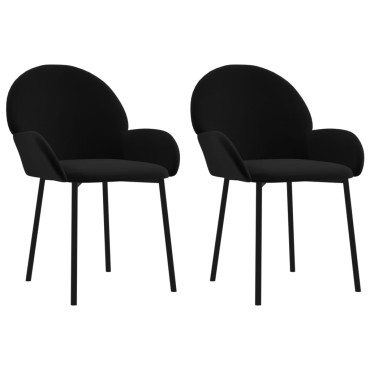 vidaXL Καρέκλες Τραπεζαρίας 2 τεμ. Μαύρες Βελούδινες 58x57x78,5cm