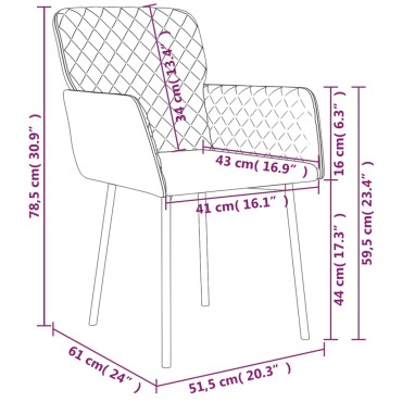 vidaXL Καρέκλες Τραπεζαρίας 2 τεμ. Σκούρο Γκρι Βελούδινες 51,5x61x78,5cm