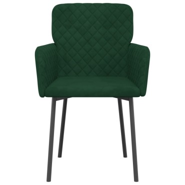 vidaXL Καρέκλες Τραπεζαρίας 2 τεμ. Σκούρο Πράσινο Βελούδινες 51,5x61x78,5cm