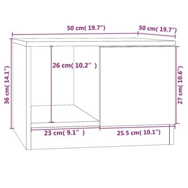 vidaXL Τραπεζάκι Σαλονιού Sonoma Δρυς 50x50x36cm Επεξεργασμένο Ξύλο 1 τεμ.