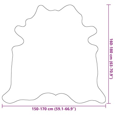 vidaXL Χαλί Καφέ / Λευκό 150x170cm από Γνήσιο Δέρμα Αγελάδας
