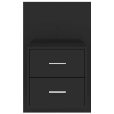 vidaXL Κομοδίνο Επιτοίχιο Μαύρο 48,5x32,5x80cm 1 τεμ.