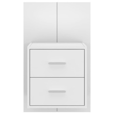 vidaXL Κομοδίνο Επιτοίχιο Γυαλιστερό Λευκό 48,5x32,5x80cm 1 τεμ.