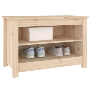 vidaXL Παπουτσοθήκη 70x38x45,5cm από Μασίφ Ξύλο Πεύκου