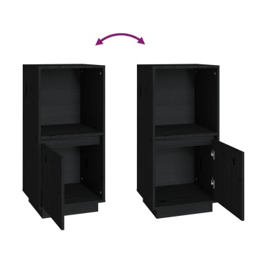 vidaXL Ντουλάπι Μαύρο 38x35x80cm από Μασίφ Ξύλο Πεύκου 1 τεμ.