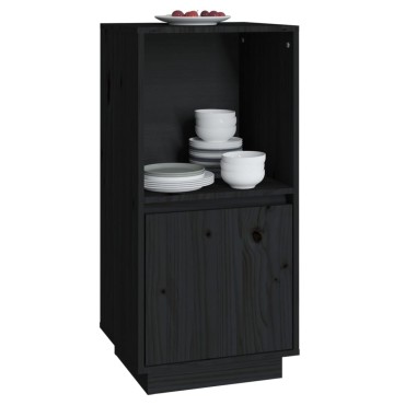 vidaXL Ντουλάπι Μαύρο 38x35x80cm από Μασίφ Ξύλο Πεύκου 1 τεμ.