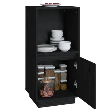 vidaXL Ντουλάπι Μαύρο 38x35x80cm από Μασίφ Ξύλο Πεύκου 1 τεμ.