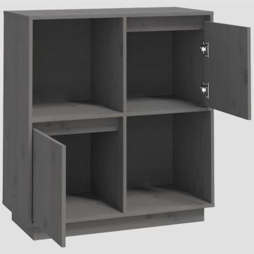 vidaXL Ντουλάπι Γκρι 74x35x80cm από Μασίφ Ξύλο Πεύκου 1 τεμ.