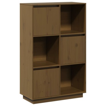 vidaXL Ντουλάπι Ψηλό Μελί 74x35x117cm από Μασίφ Ξύλο Πεύκου 1 τεμ.