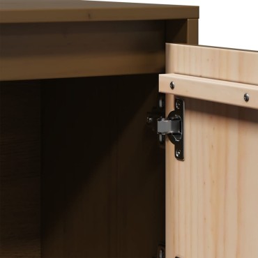 vidaXL Ντουλάπι Ψηλό Μελί 74x35x117cm από Μασίφ Ξύλο Πεύκου 1 τεμ.