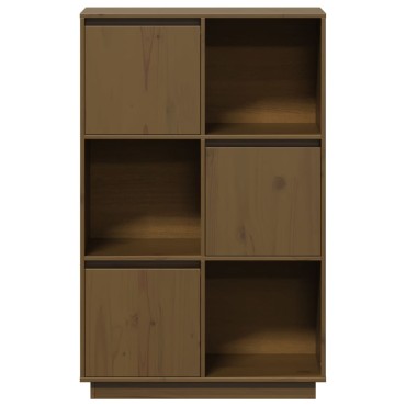 vidaXL Ντουλάπι Ψηλό Μελί 74x35x117cm από Μασίφ Ξύλο Πεύκου 1 τεμ.