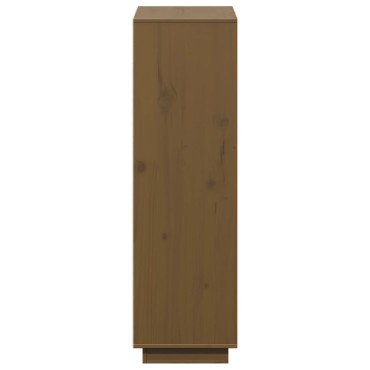 vidaXL Ντουλάπι Ψηλό Μελί 74x35x117cm από Μασίφ Ξύλο Πεύκου 1 τεμ.