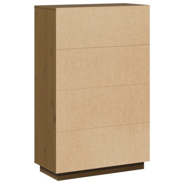 vidaXL Ντουλάπι Ψηλό Μελί 74x35x117cm από Μασίφ Ξύλο Πεύκου 1 τεμ.