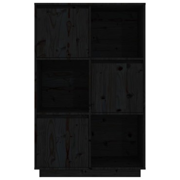 vidaXL Ντουλάπι Ψηλό Μαύρο 74x35x117cm από Μασίφ Ξύλο Πεύκου 1 τεμ.