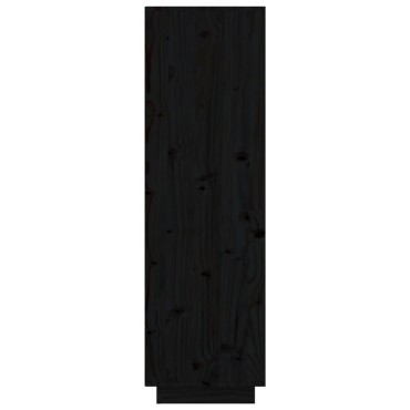 vidaXL Ντουλάπι Ψηλό Μαύρο 74x35x117cm από Μασίφ Ξύλο Πεύκου 1 τεμ.