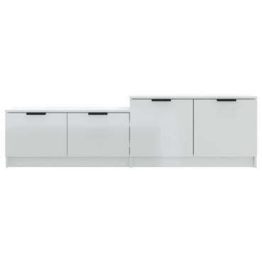 vidaXL Έπιπλο Τηλεόρασης Γυαλιστερό Λευκό 158,5x36x45cm Επεξ. Ξύλο