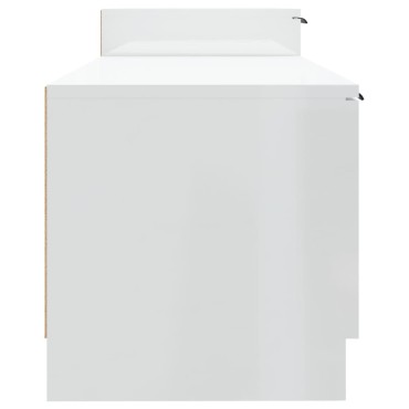 vidaXL Έπιπλο Τηλεόρασης Γυαλιστερό Λευκό 158,5x36x45cm Επεξ. Ξύλο