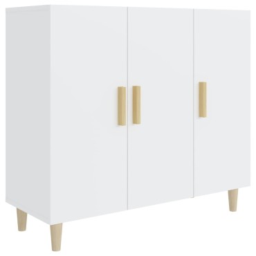 vidaXL Μπουφές Λευκός 90x34x80cm από Επεξεργασμένο Ξύλο 1 τεμ.