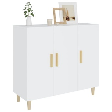 vidaXL Μπουφές Λευκός 90x34x80cm από Επεξεργασμένο Ξύλο 1 τεμ.