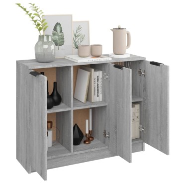 vidaXL Ντουλάπι Γκρι Sonoma 90,5x30x70cm από Επεξεργασμένο Ξύλο 1 τεμ.