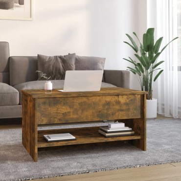 vidaXL Τραπεζάκι Σαλονιού Καπνιστή Δρυς 80x50x40cm Επεξεργασμ. Ξύλο 1 τεμ.