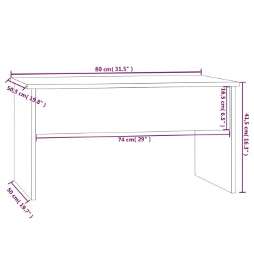 vidaXL Τραπεζάκι Σαλονιού Μαύρο 80x50,5x41,5cm Επεξεργ. Ξύλο 1 τεμ.