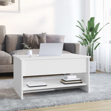 vidaXL Τραπεζάκι Σαλονιού Λευκό 80x50x40cm Επεξεργασμένο Ξύλο 1 τεμ.