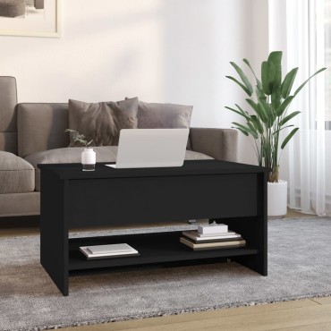 vidaXL Τραπεζάκι Σαλονιού Μαύρο 80x50x40cm Επεξεργασμένο Ξύλο 1 τεμ.