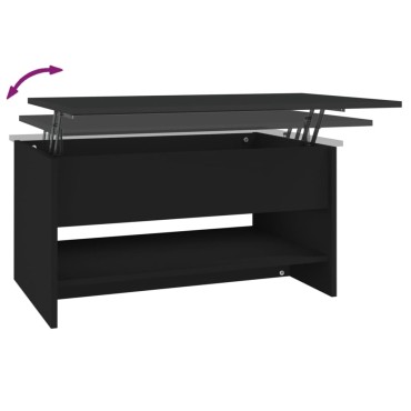 vidaXL Τραπεζάκι Σαλονιού Μαύρο 80x50x40cm Επεξεργασμένο Ξύλο 1 τεμ.
